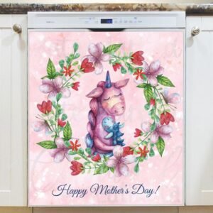 Mom and Baby Unicorns #2 Magnetic Dishwasher Door Cover