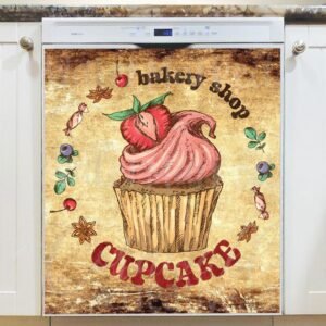 Bakery Cupcake #1 Magnetic Dishwasher Door Cover