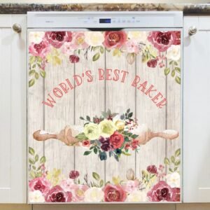 The World Best Baker Magnetic Dishwasher Door Cover