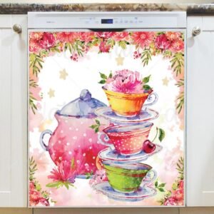 Pretty Pink Kitchen Design #3 Magnetic Dishwasher Door Cover