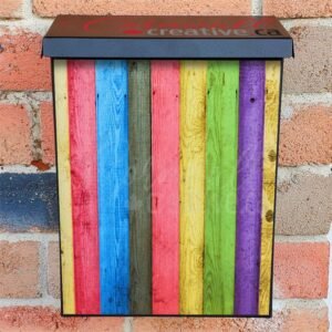 Colorful Wood Design #3 Colonial Mailbox Cover