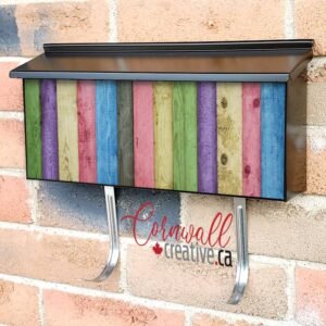 Colorful Wood Design #3 Wall-mounted Townhouse Mailbox Cover