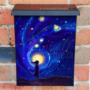 Starry Nigh with a Girl Colonial Mailbox Cover