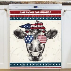 American Farmhouse Cow Magnetic Dishwasher Door Cover