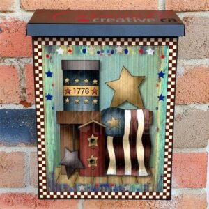 American Farmhouse Patriot Design Colonial Mailbox Cover
