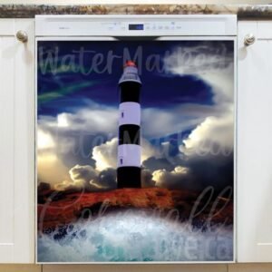 Lighthouse at Night Magnetic Dishwasher Door Cover