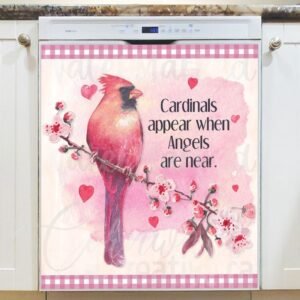 Beautiful Cardinal Design Magnetic Dishwasher Door Cover