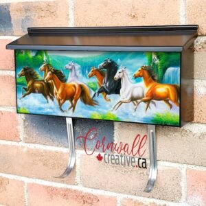 Beautiful Running Summer Horses Wall-mounted Townhouse Mailbox Cover
