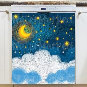A Starry Sky Van Gogh Style Magnetic Dishwasher Door Cover