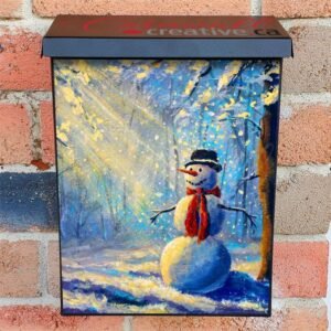 Winter Forest Snowman Colonial Mailbox Cover