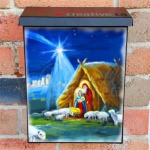 The Holy Family and Sheep Colonial Mailbox Cover