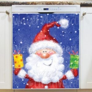 Adorable Santa with Gifts Magnetic Dishwasher Door Cover