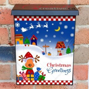 Rudolph and Santa's Village Colonial Mailbox Cover