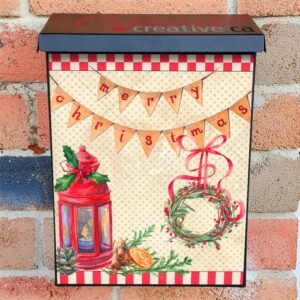 Christmas Wreath and Lantern Colonial Mailbox Cover