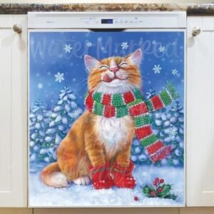 Kitten's First Snow Magnetic Dishwasher Door Cover