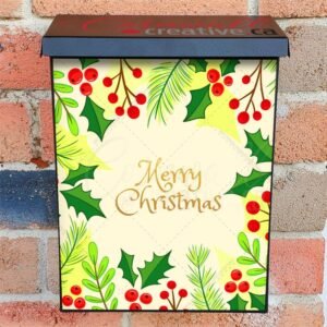 Pretty Christmas Greeting Colonial Mailbox Cover