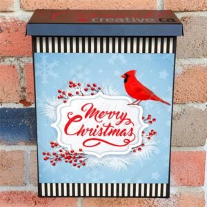 Christmas Cardinal Greeting Colonial Mailbox Cover