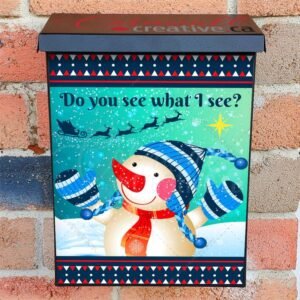 Cute Snowman Waiting for Santa Colonial Mailbox Cover