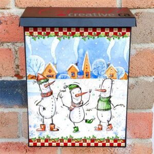 Cute Dancing Snowmen Colonial Mailbox Cover