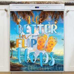 Beautiful Tropical Island Magnetic Dishwasher Door Cover