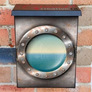 Peaceful View Through a Ship Porthole #2 Colonial Mailbox Cover