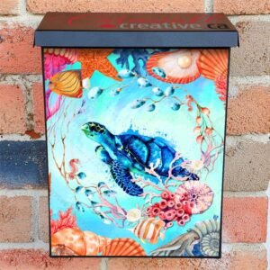 Beautiful Sea Turtle Colonial Mailbox Cover