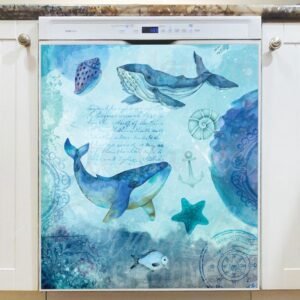 Vintage Underwater Design Magnetic Dishwasher Door Cover