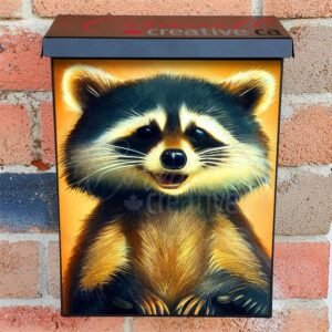 Adorable Smiling Raccoon Colonial Mailbox Cover