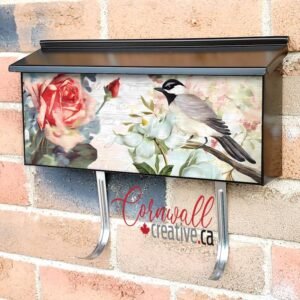 Vintage Bird and Roses #2 Wall-mounted Townhouse Mailbox Cover