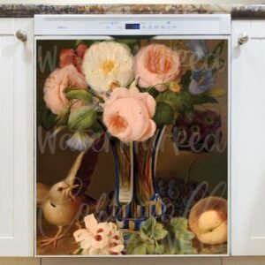 Flowers and Birds by Xavier Petter Magnetic Dishwasher Door Cover