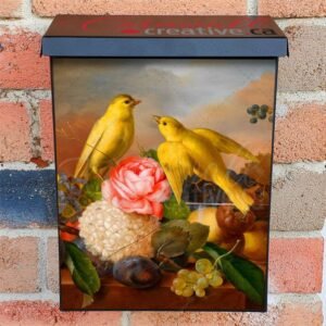 Flowers and Birds by Xavier Petter #2 Colonial Mailbox Cover