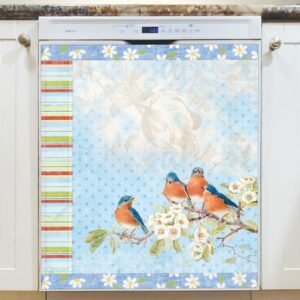 Little Vintage Birds #1 Magnetic Dishwasher Door Cover