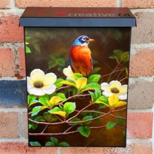 Pretty Bird on a Blooming Tree Colonial Mailbox Cover