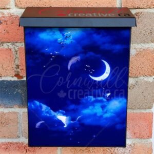 Midnight Moon Cranes Colonial Mailbox Cover