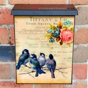 Vintage Birds and Roses #2 Colonial Mailbox Cover