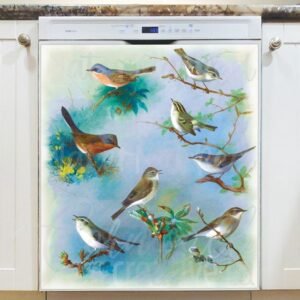 Warbler and Wrens by Archibald Thorburn Magnetic Dishwasher Door Cover