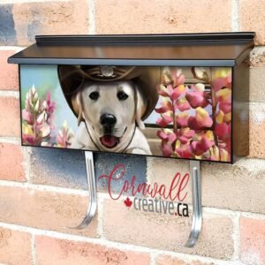 Cute Golden Retriever Cowboy Puppy Wall-mounted Townhouse Mailbox Cover