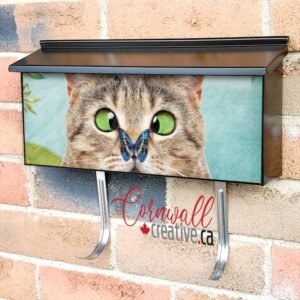 Adorable Kitten and a Butterfly Wall-mounted Townhouse Mailbox Cover
