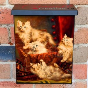 Kittens Playing by Agnes Augusta Colonial Mailbox Cover