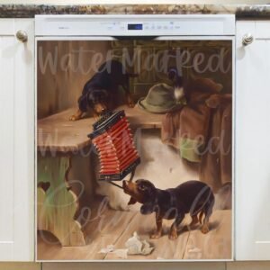 How it Will End by L. Riedler Hunde Magnetic Dishwasher Door Cover