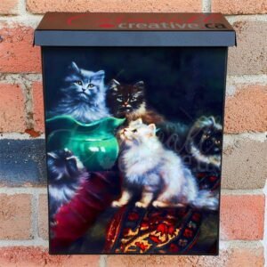 Kittens in Conference by Agnes Augusta Colonial Mailbox Cover