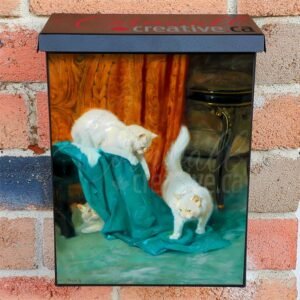 Cats Playing by Arthur Heyer Colonial Mailbox Cover