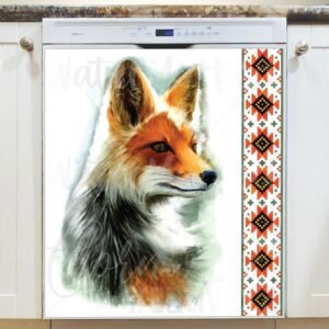 Beautiful Arctic Fox Magnetic Dishwasher Door Cover