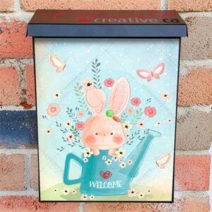Little Bunny in a Watering Can Colonial Mailbox Cover