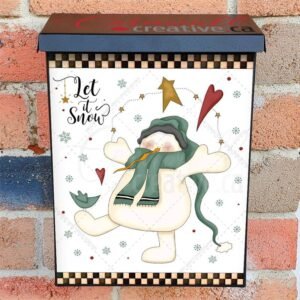 Country Snowman with Stars Colonial Mailbox Cover