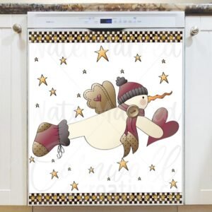 Cute Angel Snowman Magnetic Dishwasher Door Cover