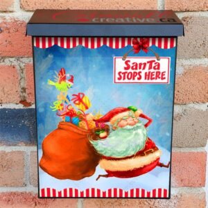 Santa Stops Here Colonial Mailbox Cover