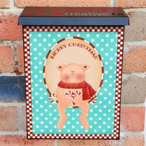 Piglet is Waiting for Christmas Colonial Mailbox Cover