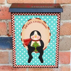 Penguin is Waiting for Christmas Colonial Mailbox Cover