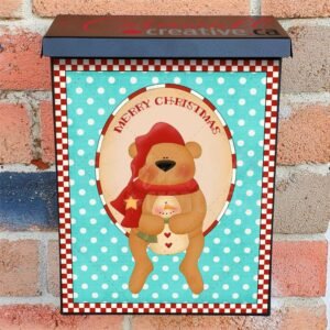 Teddy Bear is Waiting for Christmas Colonial Mailbox Cover